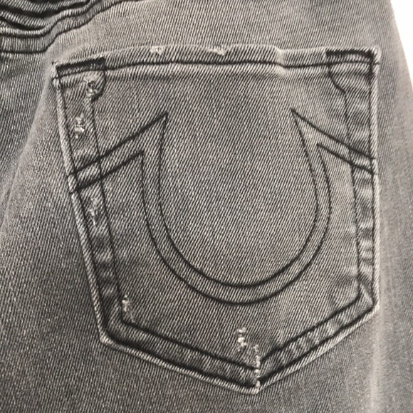 True Religion Women's Mid Rise Halle Biker Skinny Jean Faded Black Size 26 - Picture 7 of 14